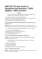NUR 257 Chronic Exam 4 &vert; Questions and Answers &vert; 2026 Update &vert; 100&percnt; Correct&period;