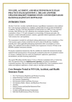NYS LIFE&comma; ACCIDENT&comma; AND HEALTH INSURANCE EXAM &NewLine;PRACTICE EXAM &lbrack;QUESTION 1- 200&rsqb; AND ANSWERS &NewLine;UPDATED 2026&sol;2027&vert; VERIFIED STUDY CONTENT&vert;DETAILED &NewLine;RATIONALES &vert;INSTANT DOWNLOAD 