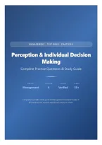 Management Test Bank Chapter 6 &ndash; Perception & Individual Decision Making &vert; Complete Practice Questions & Study Guide
