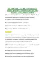 NSG 3480 Exam 1 V3 &vert; NSG 3480 Community &NewLine;Health &vert; Actual Q&A with Rationale &lpar;NSG3480 &NewLine;Exam 1&rpar; &vert; Galen College of Nursing 