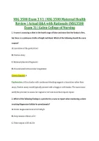 NSG 3500 Exam 3 V1 &vert; NSG 3500 Maternal Health &NewLine;Review &vert; Actual Q&A with Rationale &lpar;NSG3500 &NewLine;Exam 3&rpar; &vert; Galen College of Nursing 