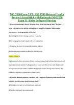NSG 3500 Exam 3 V3 &vert; NSG 3500 Maternal Health &NewLine;Review &vert; Actual Q&A with Rationale &lpar;NSG3500 &NewLine;Exam 3&rpar; &vert; Galen College of Nursing 