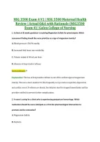 NSG 3500 Exam 4 V1 &vert; NSG 3500 Maternal Health &NewLine;Review &vert; Actual Q&A with Rationale &lpar;NSG3500 &NewLine;Exam 4&rpar; &vert; Galen College of Nursing