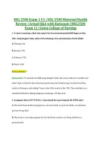 NSG 3500 Exam 1 V1 &vert; NSG 3500 Maternal Health &NewLine;Review &vert; Actual Q&A with Rationale &lpar;NSG3500 &NewLine;Exam 1&rpar; &vert; Galen College of Nursing 