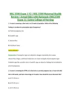 NSG 3500 Exam 1 V2 &vert; NSG 3500 Maternal Health &NewLine;Review &vert; Actual Q&A with Rationale &lpar;NSG3500 &NewLine;Exam 1&rpar; &vert; Galen College of Nursing