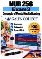 NUR 256 Exam 3 &ndash; Concepts of Mental Health Nursing &lpar;2026&sol;2027&rpar; Q&A &vert; Galen A&plus; Guarantee