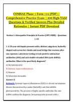 COMSAE Phase 1 Form 114 &lpar;PDF&rpar; &vert; &NewLine;Comprehensive Practice Exam &vert; 250 High-Yield &NewLine;Questions & Verified Answers Plus Detailed &NewLine;Rationales &vert; Instant PDF Download 