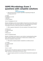 UAMS Microbiology Exam 2 questions with complete solutions
