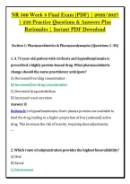 NR 566 Week 8 Final Exam &lpar;PDF&rpar; &vert; 2026&sol;2027 &NewLine;&vert; 250 Practice Questions & Answers Plus &NewLine;Rationales &vert; Instant PDF Download