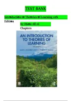 Test Bank for Introduction to Theories of Learning&comma; 11th Edition by Olson &vert; All 16 Chapters
