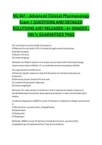 NU 641 &ndash; Advanced Clinical Pharmacology Exam 1 QUESTIONS AND DETAILED SOLUTIONS JUST RELEASED &vert; A&plus; GRADED &vert; 100 &percnt; GUARANTEED PASS