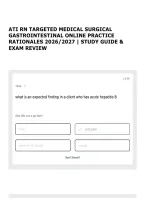 ATI RN TARGETED MEDICAL SURGICAL GASTROINTESTINAL ONLINE PRACTICE RATIONALES 2026&sol;2027 &vert; STUDY GUIDE & EXAM REVIEW