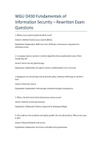 WGU D430 Fundamentals of Information Security &ndash; Rewritten Exam Questions