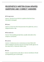 PSI ESTHETICS WRITTEN EXAM UPDATED&NewLine;QUESTIONS AND CORRECT ANSWERS&NewLine;
