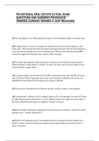 PSI NATIONAL REAL ESTATE ACTUAL EXAM&NewLine;QUESTIONS AND ANSWERS PROFESSOR&NewLine;VERIFIED ALREADY GRADED A JUST RELEASED