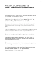 PSI NATIONAL REAL ESTATE QUESTIONS AND&NewLine;CORRECT ANSWERS PROFESSOR VERIFIED GRADED A