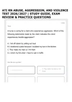 ATI RN ABUSE&comma; AGGRESSION&comma; AND VIOLENCE TEST 2026&sol;2027 &vert; STUDY GUIDE&comma; EXAM REVIEW & PRACTICE QUESTIONS