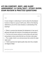 ATI RN COMFORT&comma; REST&comma; AND SLEEP ASSESSMENT 2&period;0 2026&sol;2027 &vert; STUDY GUIDE&comma; EXAM REVIEW & PRACTICE QUESTIONS