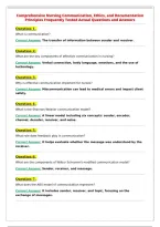 Comprehensive Nursing Communication&comma; Ethics&comma; and Documentation&NewLine;Principles Frequently Tested Actual Questions and Answers