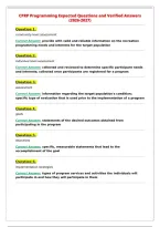 CPRP Programming Expected Questions and Verified Answers&NewLine;&lpar;2026-2027&rpar;&NewLine;