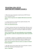 PSI NATIONAL REAL ESTATE&NewLine;QUESTIONS WITH ANSWERS GRADED A