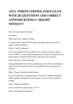 ANCC PMHNP Certification Exam&colon; 202 Practice Questions with Correct Answers &lpar;2026&sol;2027 Edition&rpar;