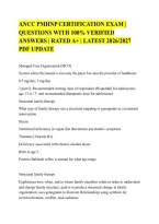 ANCC PMHNP Certification Exam&colon; Verified Questions & Answers &lpar;2026&sol;2027 Edition&rpar;