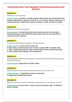 Driving Instructor Test Frequently Tested Actual Questions and&NewLine;Answers