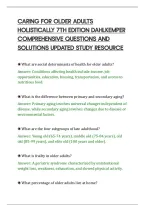 CARING FOR OLDER ADULTS&NewLine;HOLISTICALLY 7TH EDITION DAHLKEMPER&NewLine;COMPREHENSIVE QUESTIONS AND&NewLine;SOLUTIONS UPDATED STUDY RESOURCE&NewLine;