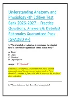 Understanding Anatomy and Physiology 4th Edition Test Bank 2026&ndash;2027 &ndash; Practice Questions&comma; Answers & Detailed Rationales Guaranteed Pass &lpar;GRADED A&plus;&rpar;