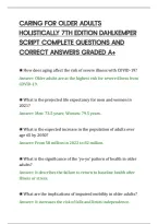 CARING FOR OLDER ADULTS&NewLine;HOLISTICALLY 7TH EDITION DAHLKEMPER&NewLine;SCRIPT COMPLETE QUESTIONS AND&NewLine;CORRECT ANSWERS GRADED A&plus;