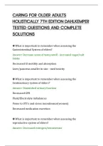 CARING FOR OLDER ADULTS&NewLine;HOLISTICALLY 7TH EDITION DAHLKEMPER&NewLine;TESTED QUESTIONS AND COMPLETE&NewLine;SOLUTIONS&NewLine;