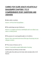 CARING FOR OLDER ADULTS HOLISTICALLY&NewLine;DAHLKEMPER CHAPTERS 1 TO 21&NewLine;COMPREHENSIVE STUDY QUESTIONS AND&NewLine;ANSWERS&NewLine;