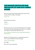 CASE MANAGER CERTIFICATION EXAM&NewLine;PREPARATION TEST BANK WITH CORRECT&NewLine;ANSWERS&NewLine;