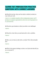 CASPER TEST PREPARATION PRACTICE&NewLine;QUESTIONS WITH CORRECT ANSWERS&NewLine;