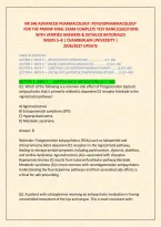 NR 546 ADVANCED PHARMACOLOGY&colon; PSYCHOPHARMACOLOGY &NewLine; FOR THE PMHNP FINAL EXAM COMPLETE TEST BANK&vert;QUESTIONS &NewLine;WITH VERIFIED ANSWERS & DETAILED RATIONALES  WEEKS 5&ndash;8 &vert; CHAMBERLAIN UNIVERSITY &vert; 2026&sol;2027 UPDATE