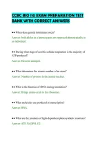 CCBC BIO 110 EXAM PREPARATION TEST&NewLine;BANK WITH CORRECT ANSWERS&NewLine;