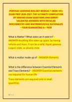 Portage Learning BIOD 101 Module 1 Exam &ndash; 2026&sol;2027 ACTUAL EXAM PREP &vert; 120&plus; Verified Q&A &vert; Biochemistry & Macromolecules