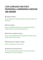 CCEP COMPLIANCE AND ETHICS&NewLine;PROFESSIONAL COMPREHENSIVE QUESTIONS&NewLine;AND ANSWERS&NewLine;