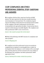 CCEP COMPLIANCE AND ETHICS&NewLine;PROFESSIONAL ESSENTIAL STUDY QUESTIONS&NewLine;AND ANSWERS