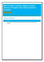 NUR 215 Exam 2&colon; Infection&comma; Hygiene&comma; Comfort&comma; Sensory & Perception&comma; Pain&comma; Physical Activity & Immobility &ndash; 20 New Practice Questions with Answers and Rationales