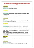 Microbiology final exam Questions and Answers Latest Update&NewLine;2027