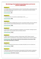 Microbiology Final Updated Actual Questions and Correct&NewLine;Answers &lpar;2026-2027&rpar;&NewLine;