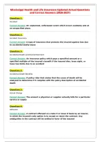 Mississippi Health and Life Insurance Updated Actual Questions&NewLine;and Correct Answers &lpar;2026-2027&rpar;