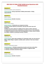 MSU CEM 141 FINAL STUDY GUIDE Actual Questions with&NewLine;Detailed Answers&NewLine;