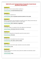 NACE CIP Level 1 Sample Quizes Frequently Tested Actual&NewLine;Questions and Answers&NewLine;