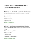 CCHP EXAMS B COMPREHENSIVE STUDY&NewLine;QUESTIONS AND ANSWERS