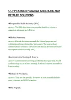 CCHP EXAMS B PRACTICE QUESTIONS AND&NewLine;DETAILED SOLUTIONS&NewLine;