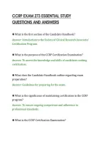 CCRP EXAM 273 ESSENTIAL STUDY&NewLine;QUESTIONS AND ANSWERS