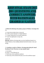 AHIP Final Exam 2027 &vert; 200&plus; Questions & Correct Answers with Rationales &vert; A&plus; Graded